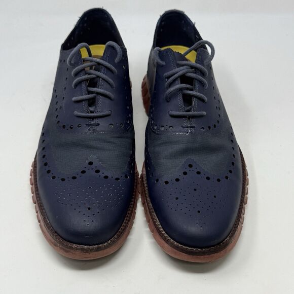Cole Haan ZeroGrand Remastered Shoes Mens 10 M Blue Leather Wingtip No Stitch - Picture 5 of 16